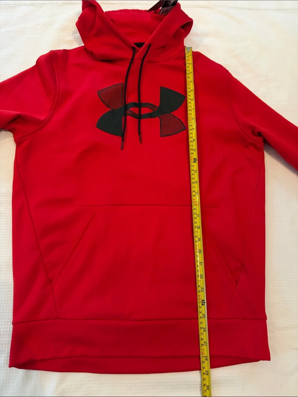 Under Armour Red loose fit Pullover Hoodie with Black Logo size M